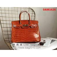 愛馬仕Hermes 鱷魚紋原版牛皮 鉑金包  0AM1626