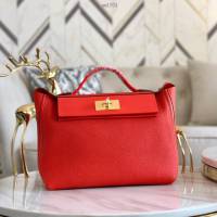 Hermes包包 愛馬仕Hermes Kelly2424 大紅 togo小牛皮 半手工制 Hermes休閒女款手提包  am1924