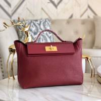 Hermes包包 愛馬仕Hermes Kelly2424 寶石紅 金扣 togo小牛皮 半手工制 Hermes休閒女款手提包  am1927