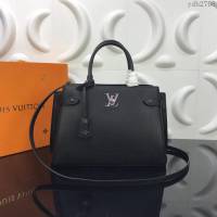 路易威登LV女包 頂級原單 M53730 黑色 LOCKME DAY手袋 粒面小牛皮 LV女手提包 可肩背斜跨  ydh2708