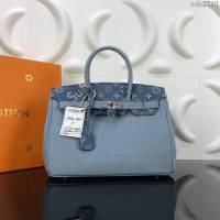 路易威登LV女包 頂級原單 M48888 30cm Humble Travel Bag Birkin BK Sup合作款 原版牛仔包包 時尚百搭款 凱莉  ydh2712