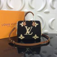 LV包 LV女包 M55422 經典Speedy25手袋 LVTeddy系列 LV羊毛枕頭包 手提包 LV單肩斜挎包  ydh3293