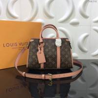 LV包 LV女包 M44898 SoufflotBB手袋 LV老花手提包 LV老花配皮 LV單肩斜挎包  ydh3341