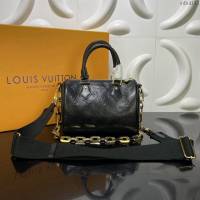 LOUIS VUITTON專櫃新款包包 路易威登Speedy BANDOULIèRE 22手袋 LV帆布肩帶鏈條女包 M58631  ydh4141