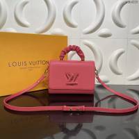 Louis Vuitton新款女包 M58688 路易威登Twist中号手袋 Taurillon皮革 小牛皮抽褶手柄 LV手提女包单肩斜挎包  ydh4220