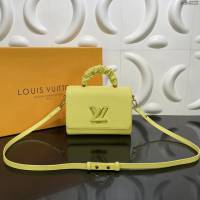 Louis Vuitton新款女包 M58688 路易威登Twist中号手袋 Taurillon皮革 小牛皮抽褶手柄 LV手提女包单肩斜挎包  ydh4222