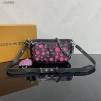 Lv路易威登2023專櫃新款單肩斜挎女包 LV波點圖案pochette accessoires手袋 M46421 ydh5069