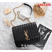 YSL聖羅蘭 新款 LARGE VICKY BAG 黑色小牛皮鏈條斜挎包 532595-1 YAS1320