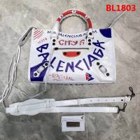 BALENCIAG巴黎世家 新品 Balenciaga Classic City30cm機車包 爆裂紋牛皮 手繪彩色塗鴉 手提肩背斜挎包  BL1803