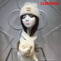 CHANEL香奈兒 淑女款 原單兔絨+羊毛帽子圍巾套裝 LLWJ6450