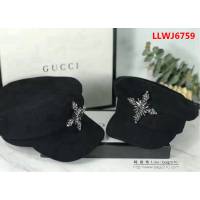 GUCCI古馳 新款 經典百搭十字架亮鑽羊毛軍帽 LLWJ6759