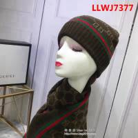 GUCCI古馳 官網同步 高端新款套裝系列 休閒百搭圍巾加帽子 男女同款 LLWJ7377