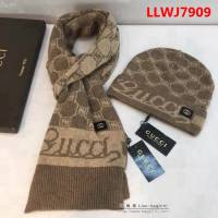 GUCCI古馳 新款 原單羊毛帽子圍巾套裝 圍巾可雙面穿戴 LLWJ7909