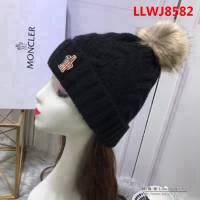 MONCIER蒙口 專櫃新品 原版高端羊毛+兔絨配狐狸毛球針織帽 LLWJ8582