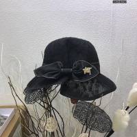 Dior女士帽子 迪奧褶皺蝴蝶結草帽 Dior遮陽帽  mm1008