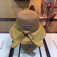 Chanel女士帽子 香奈兒蝴蝶結可折疊禮帽草帽 Chanel遮陽帽  mm1012
