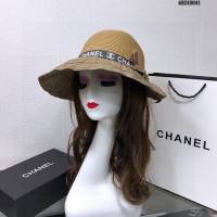 Chanel女士帽子 香奈兒大帽檐草編草帽盆帽禮帽  mm1100
