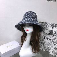 Dior女士帽子 迪奧刺繡老花大沿漁夫帽遮陽帽  mm1132