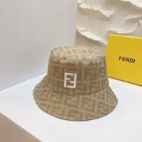 Fendi男女同款帽子 芬迪2021新款簡約印花漁夫帽遮陽帽  mm1204