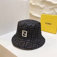 Fendi男女同款帽子 芬迪2021新款簡約印花漁夫帽遮陽帽  mm1206