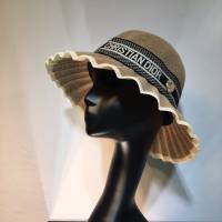 Dior女士帽子 迪奧新款ins波浪帽沿遮陽帽草帽 Dior度假風漁夫帽  mm1230