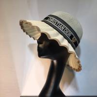 Dior女士帽子 迪奧新款ins波浪帽沿遮陽帽草帽 Dior度假風漁夫帽  mm1231