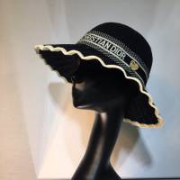 Dior女士帽子 迪奧新款ins波浪帽沿遮陽帽草帽 Dior度假風漁夫帽  mm1232