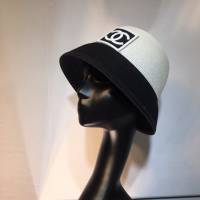 Chanel新款女士帽子 香奈兒拼色小帽簷漁夫帽遮陽帽草帽  mm1236