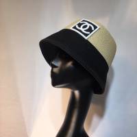 Chanel新款女士帽子 香奈兒拼色小帽簷漁夫帽遮陽帽草帽  mm1237