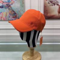 Hermes男女同款帽子 愛馬仕經典H橙色棒球帽鴨舌帽  mm1355