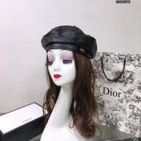 Dior女士帽子 迪奧新品羊皮貝雷帽  mm1407