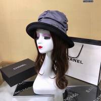 Chanel新品女士帽子 香奈兒春夏褶皺漁夫帽遮陽帽  mm1431