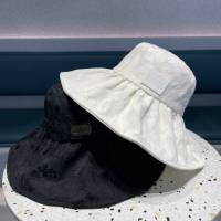 Gucci新品女士帽子 古馳褶皺印花經典漁夫帽遮陽帽  mm1547