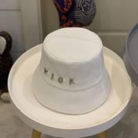 Dior新品女士帽子 迪奧2021春夏新款鑽石字母大LOGO漁夫帽遮陽帽  mm1711