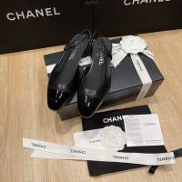 Chanel專櫃經典款女士涼鞋 香奈兒時尚sling back涼鞋平跟鞋6.5cm中跟鞋 dx2557