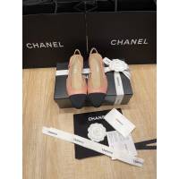 Chanel專櫃經典款女士涼鞋 香奈兒時尚sling back涼鞋平跟鞋6.5cm中跟鞋 dx2561