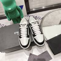 Prada男女運動休閒鞋 普拉達專櫃最新款小白鞋 情侶款平板休閒鞋 dx3185