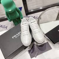 Prada男女運動休閒鞋 普拉達專櫃最新款小白鞋 情侶款平板休閒鞋 dx3187