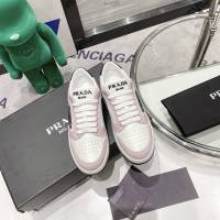 Prada男女運動休閒鞋 普拉達專櫃最新款小白鞋 情侶款平板休閒鞋 dx3188