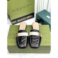 gucci羊皮半拖鞋 古馳22新款Gucci經典平底拖 dx3292