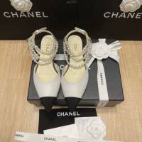 chanel2022最新爆款珍珠涼鞋 香奈兒尖頭平跟涼鞋 dx3352