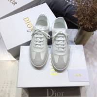 Dior明星同款平底圓頭運動鞋 迪奧2021春夏最新情侶款系帶休閒小白鞋 CD字母logo小蜜蜂印花拼色德訓鞋 dx3505