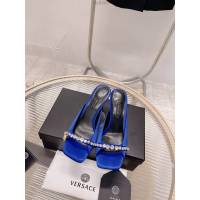 Versace專櫃2022新款女鞋 範思哲魚嘴方跟涼鞋 dx3551