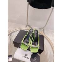 Versace專櫃2022新款女鞋 範思哲魚嘴方跟涼鞋 dx3554