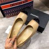 Chanel女鞋 香奈兒羊皮鞋 2020早春新款鏈條logo單鞋  naq1017