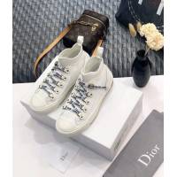 DIOR女鞋 迪奧2021專櫃新款針織高筒運動鞋 Dior專屬鞋帶拼接板鞋  naq1390