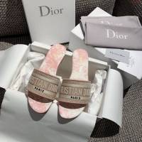 DIOR女鞋 迪奧2021專櫃新款磨砂新大底涼拖 Dior一字型刺繡拖鞋  naq1441