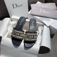 DIOR女鞋 迪奧2021專櫃新款磨砂新大底涼拖 Dior一字型刺繡拖鞋  naq1443