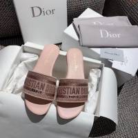 DIOR女鞋 迪奧2021專櫃新款磨砂新大底涼拖 Dior一字型刺繡拖鞋  naq1446