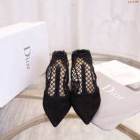 DIOR女鞋 迪奧2021專櫃新款高跟尖頭涼鞋 Dior網狀鏤空靴  naq1468